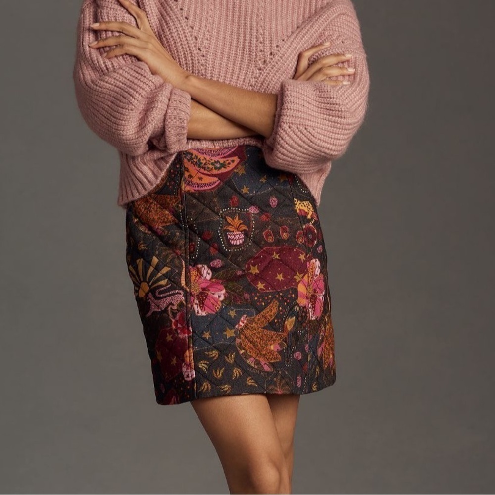 Farm Rio- NWT Multicolored Printed Quilted Mini Skirt